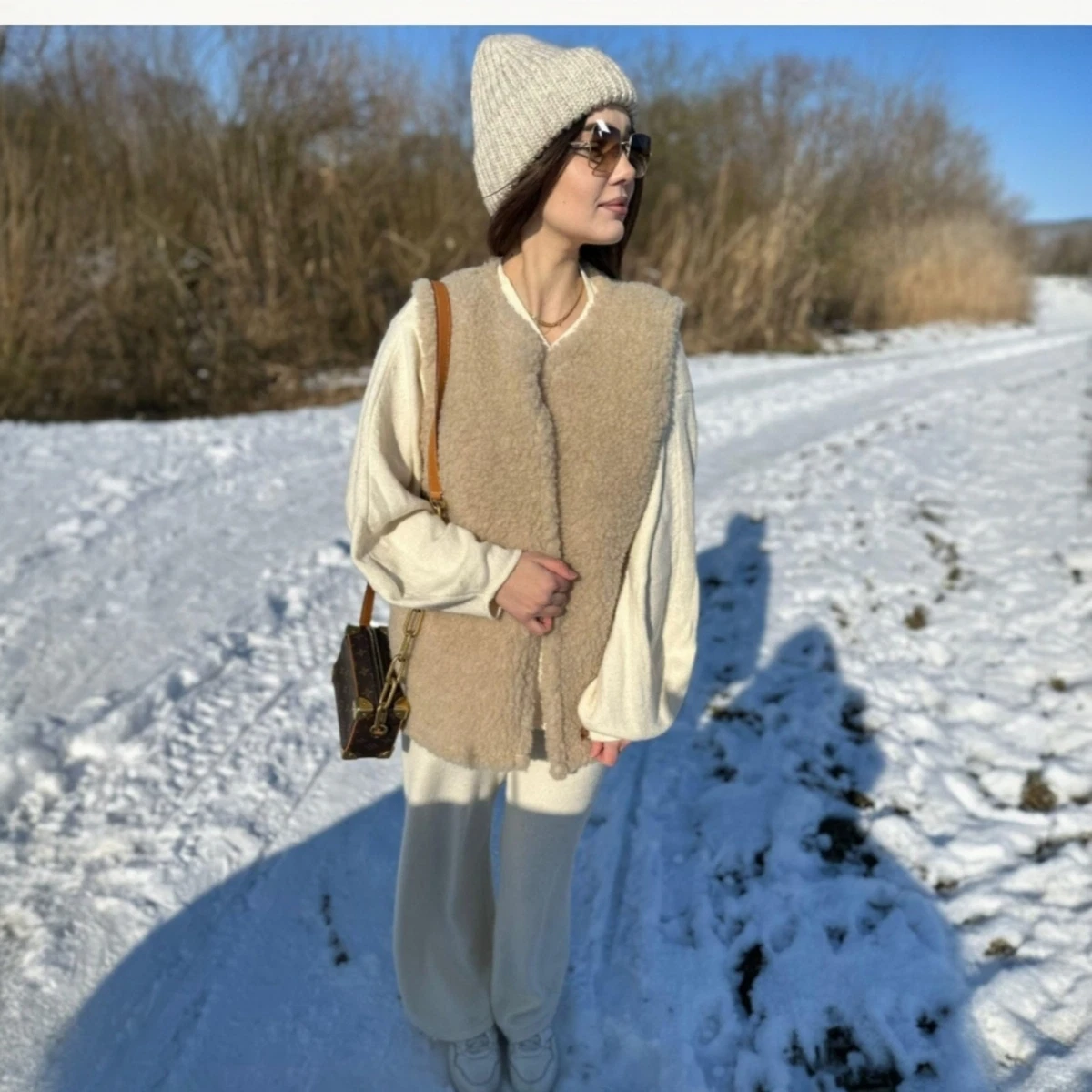 Sale! Damen Herren Weste aus 100% Merinowolle. Beige 