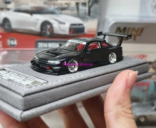 Mortal 1:64 Black Silvia S14 GT Spec V2 Seiji Sports Model Diecast Metal Car 