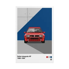 Lancia Delta HF Integrale - Poster Rally Legend Wall Art Print, Garage Decor