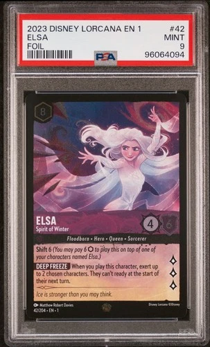 2023 DISNEY LORCANA EN 1-THE FIRST CHAPTER FOIL ELSA - SPIRIT OF WINTER PSA 9