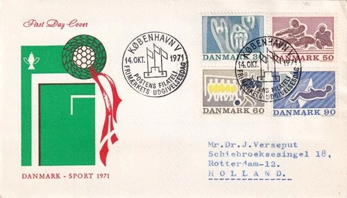 SA25d Denmark 1971 Sports, FDC