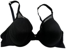 ThirdLove Women' Underwire Mesh 24/7 Classic Contour Plunge Bra Size 40D Black
