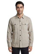  2850 ISAIA NAPOLI Light Beige Hand-Sewn Overshirt Jacket Cashmere Silk Size M