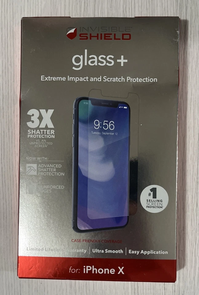 ZAGG Invisible Shield Glass+ Extreme Impact Screen Protection for iPhone X & XS - Image 1 of 1