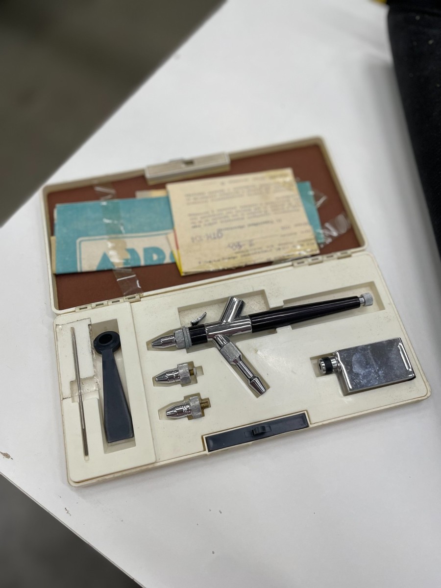 Kit Aérographe Ancien ETON - URSS - Outil De Dessin En Métal - Vintage Soviétique