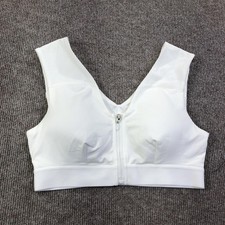 Tommie Copper Shoulder Support Sports Bra Womens Large White Zip Front Znergy