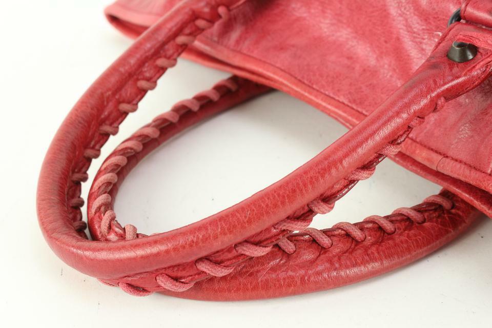 Balenciaga Red Sang Lambskin Leather S Sunday Tote 98ba52s