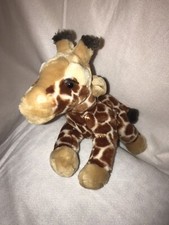 FAO Schwarz Giraffe Bean Plush Plushie Stuffed GIRAFFE 12" Soft REALISTIC Lovey