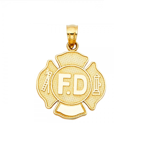 14K Solid Yellow Gold Fire Department 