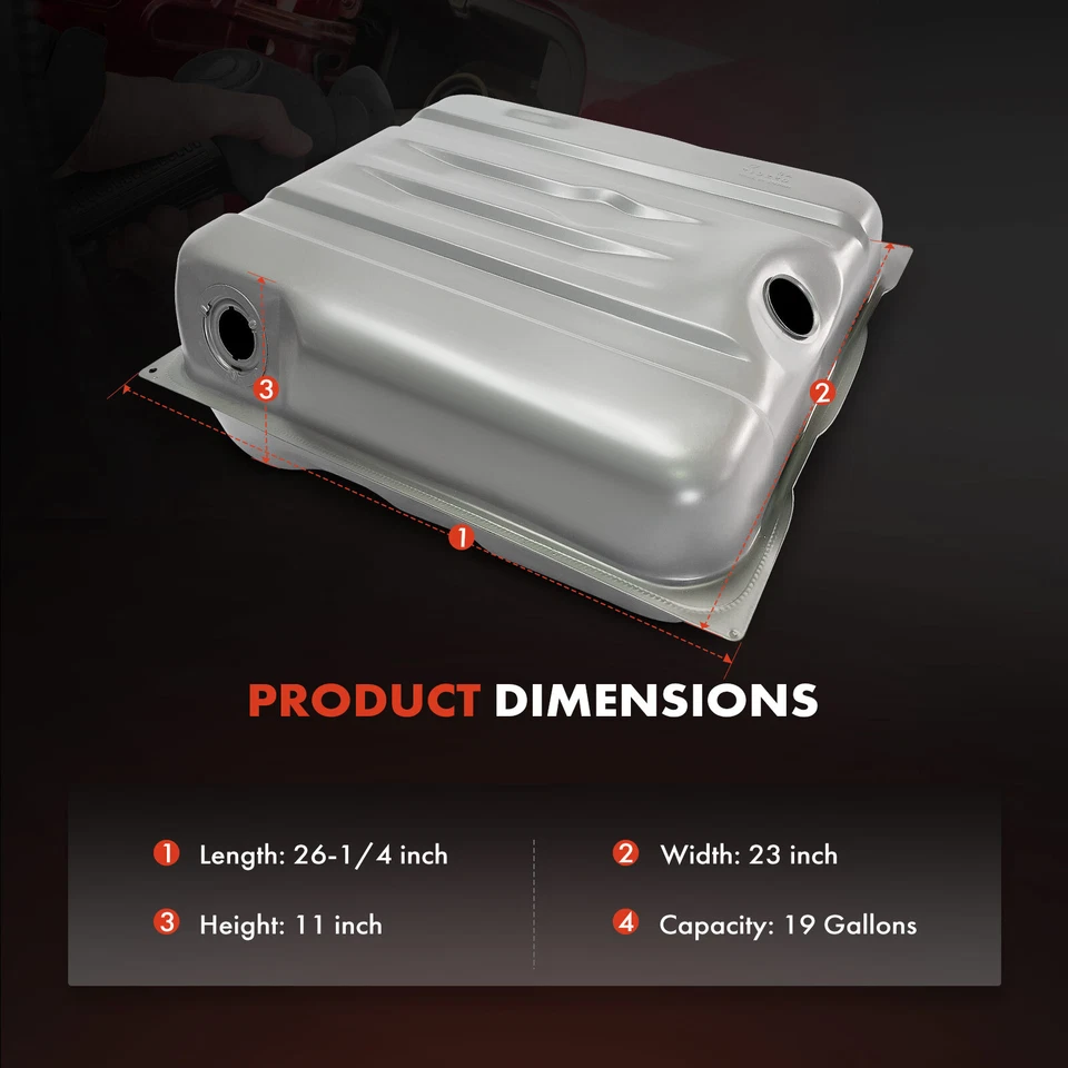 Tanque de combustible de 19 galones con anillo de bloqueo y junta tórica para Plymouth Barracuda Cuda 1970 Foto 4 de 4