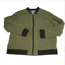 Duluth Trading Company Jitsu Army Green Bomber Jacket Quilted Xxl Pockets Coat