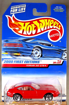 2000 Hot Wheels #61 First Editions 1/36 FERRARI 365 GTB/4 Red wo/LineOverEmblem