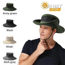 Ajustable Wide Brim Visor Sun Hat Fishing Bucket Boonie Summer UV Proection Cap