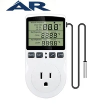 Digital Thermostat Heating Cooling Temperature Controller Outlet Plug w/ Probe