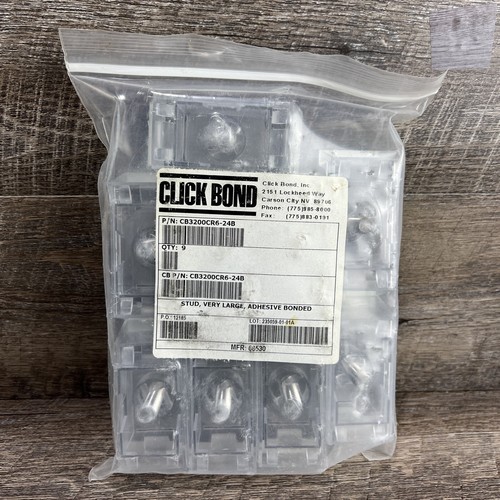 New 9 Pack Click Bond Stud Very Large Adhesive Bonded CB3200CR6-24B MFR 66530