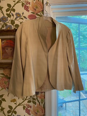 Custom made Beige Raw Silk  Jacket  fits US sz 10, lined