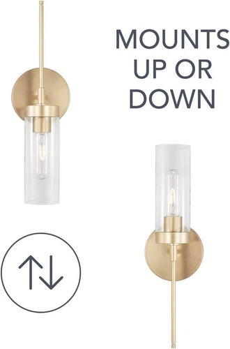 Austin Allen AA1016SF Riley Modern Clear Glass Wall Sconce - Picture 4 of 4