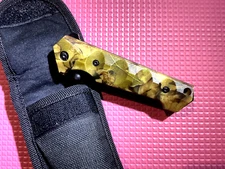 Sheffield Camo Lock Blade knife 3.5" Blade Camo Handle + Sheath
