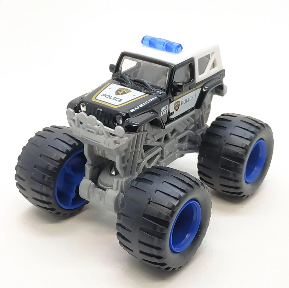 Majorette Jeep Wrangler Rubicon Monster Truck Police Black 1:60 (3") no Package - Image 3 of 4