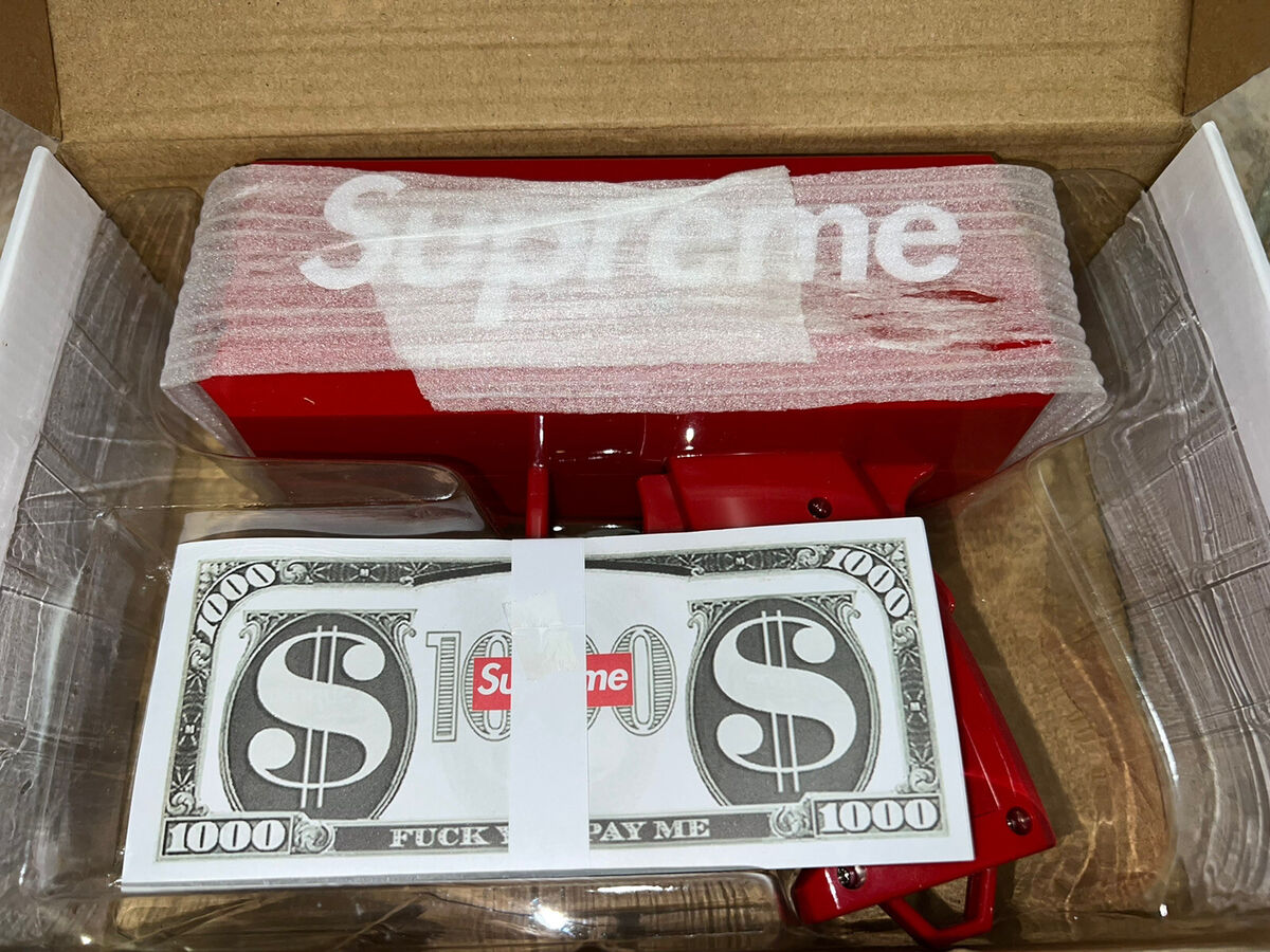 New Supreme SS17 Cash Cannon Money Gun Red Box Logo New Supreme SS17 Cash Cannon Money Gun Red Box Logo