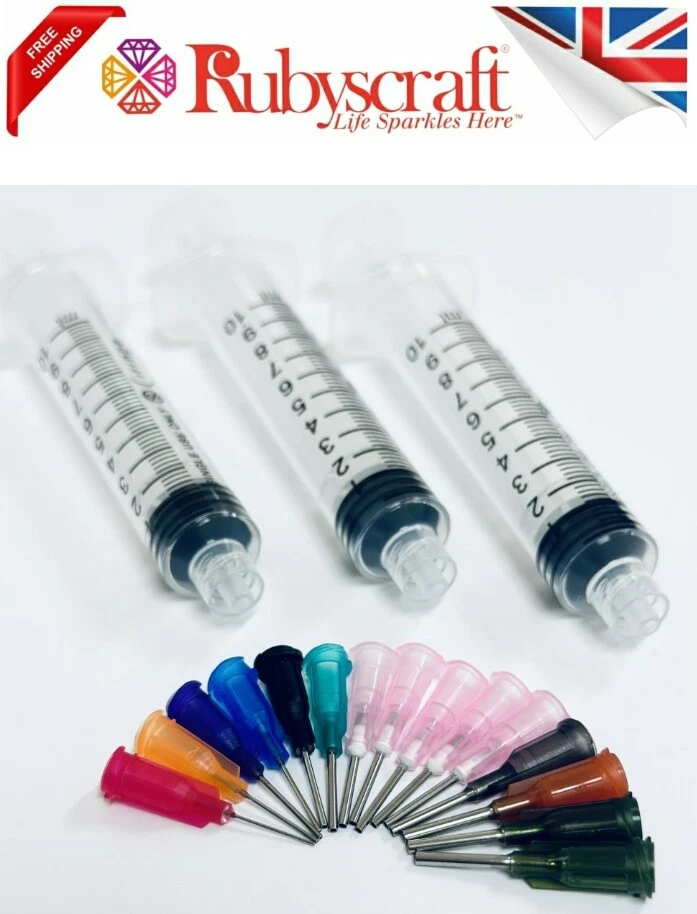 PRECISION NEEDLE TIPS AND SYRINGES 10ml,5ml,3ml Syringe & Dispene Blunt Tip Nozzle For Glue Please select size