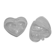 12 Clear Plastic Ball Heart fillable Ornament favor 2.5"