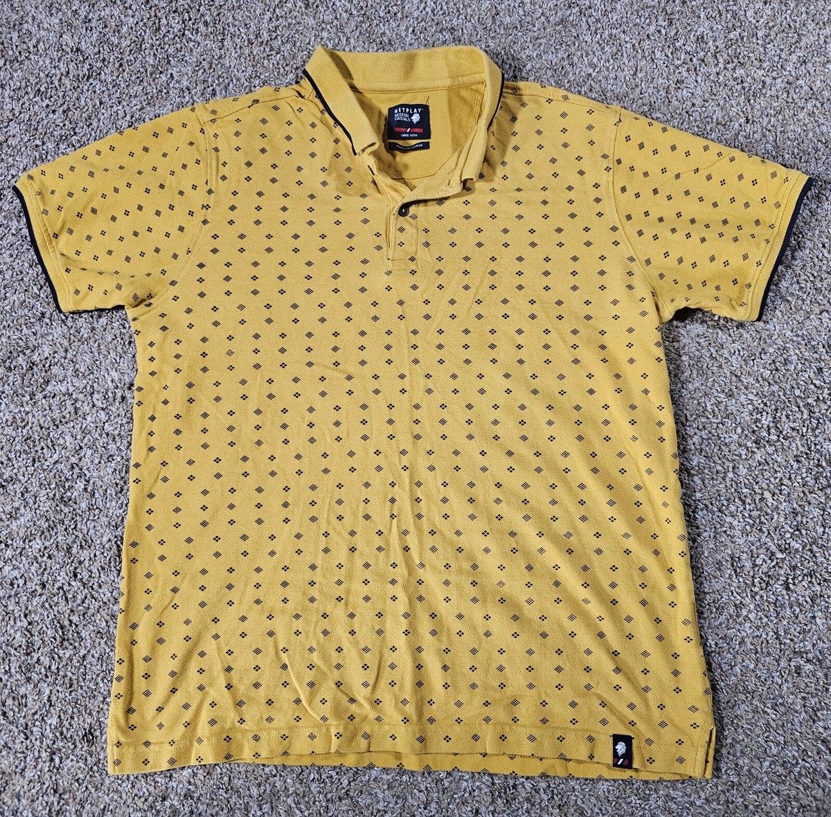 Netplay modern casuals LG yellow polo shirt 100% fine cotton