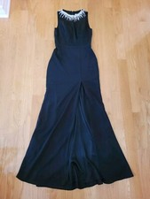 Ieena For Mac Duggal Beaded High Neck Gown Black Size 2