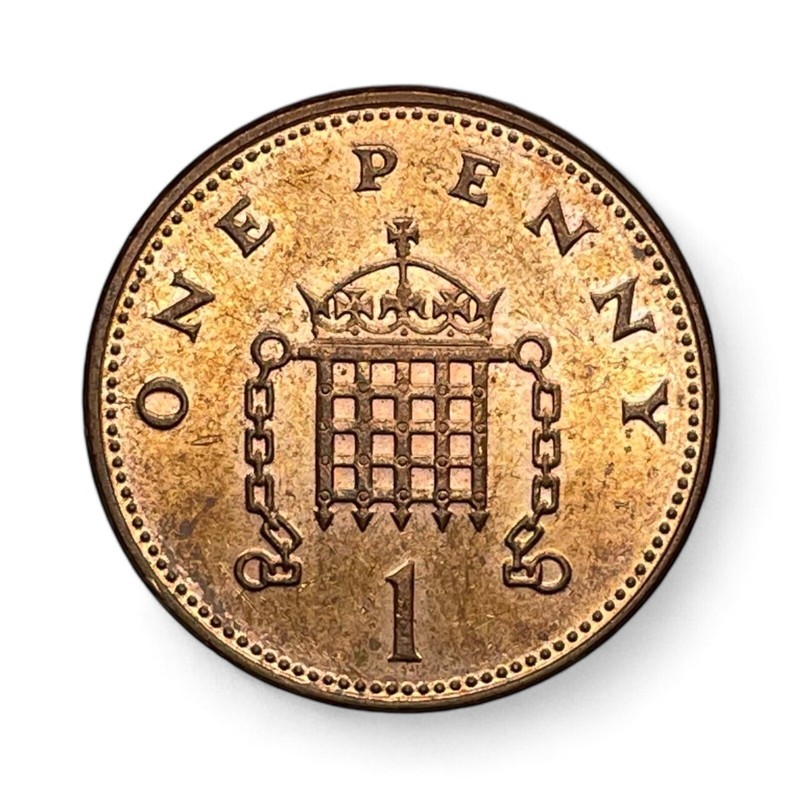 1998 United Kingdom 1 Penny World Coin Queen Elizabeth II Portcullis UK KM#986