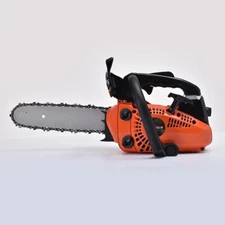 25.4cc Gas Top Handle Chainsaw with 12'' Bar Chain 2-Stroke Engine Cut Tree Wood