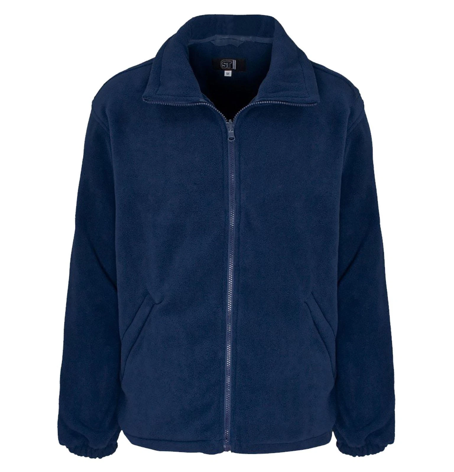 Mens Basic Fleece Zip Up Jacket Adult Long Sleeve Zip Pockets Work Wear Coat Top