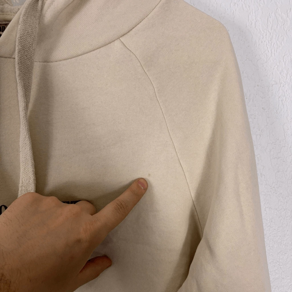 OFF WHITE Felpa Pullover Taylor Swift The Eras Tour Crema con Cappuccio in Pile Taglia Media