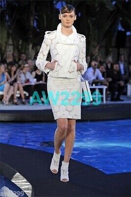 CHANEL 09C 2009 NEW CAMELLIA CC LOGO 2PC JACKET & SKIRT SUIT CHANEL 09C 2009 NEW CAMELLIA CC LOGO 2PC JACKET & SKIRT SUIT