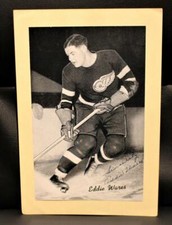 Eddie Wares 1936-47 NY Rangers Detroit Red Wings Blackhawks Signed Beehive Photo
