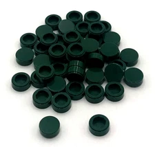 Lego 50 New Dark Green Tiles Round 1 x 1 Flat Smooth Pieces Parts