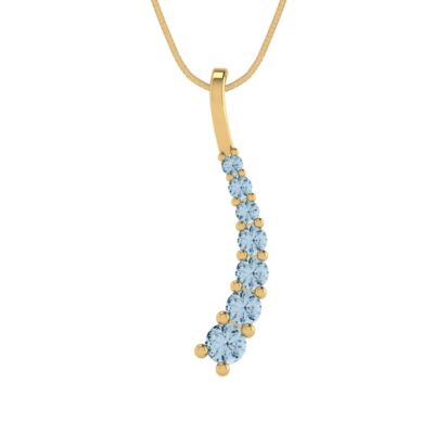 0,48 kt natürlicher himmelblauer Topas - Anhänger mit 16'' Box Kette - massiv 14 K/18 K Gold