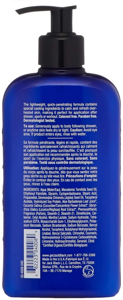 Loción corporal Jack Black Cool Moisture 16 fl oz (paquete de 1) Foto 2 de 4