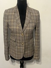 J Crew Schoolboy Wool Gray Plaid Classic Blazer Preppy Academia Sz 0