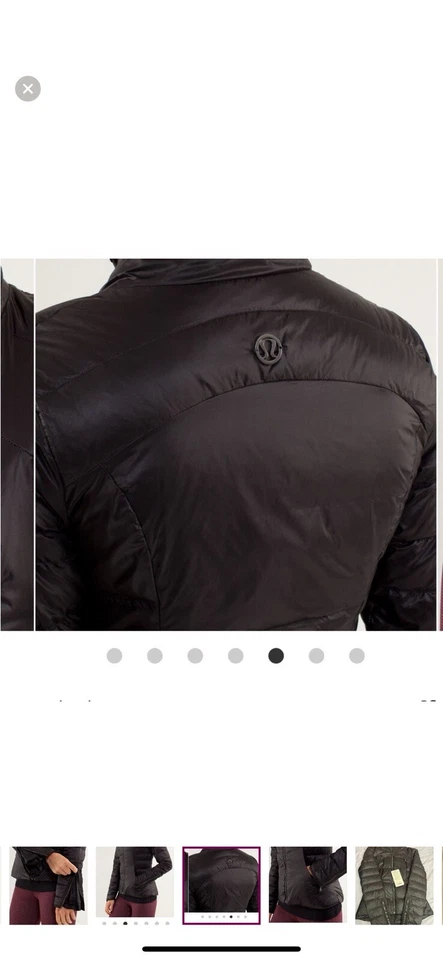 LULULEMON DOWNTOWN PUFFY Jacket Sz 6 650 Fill Power Down - Image 3 of 4