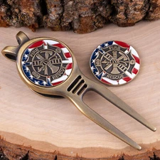 Fire and Rescue Golf Divot Tool and Ball Markers