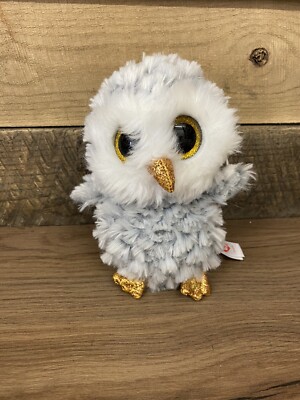Ty Beanie Boo Owlette die graue Eule 6'' groß TySilk