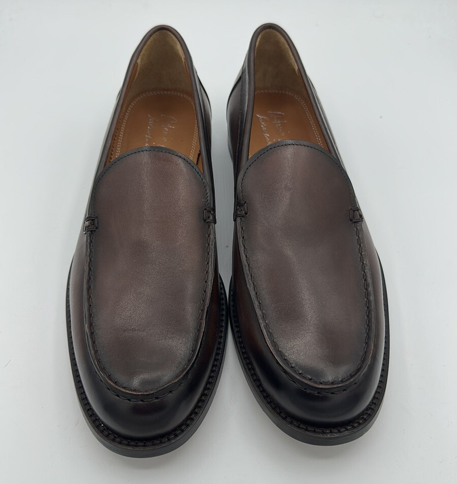 Antonio Maurizi Men’s Brown Leather Slip-On Loafers Size 42 EU / 9 US NWOB Antonio Maurizi Penny Loafers Mens US 9 EU 42 Brown Slip On  main image 4