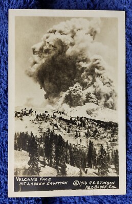 RPPC 1914 Mt Lassen Eruption Stinson Photo Red Bluff CA 