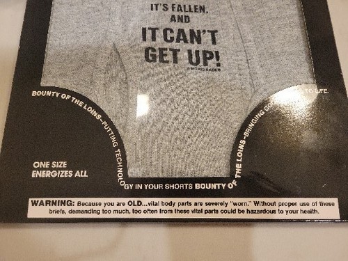 Over the Hill Gag Gift, Re-energizer Briefs One Size Enlarges All, Vintage 1991 - Picture 3 of 7