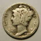1930 S Mercury Dime 90% Silver VG-Details  "Actual Coin Pictured - Not Cleaned"