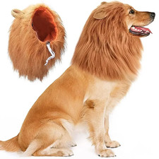 Dog Lion Mane Wig Halloween Pet Costume Funny Headwear for Medium Large Dogs