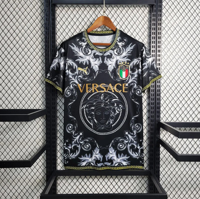 Italy x Versace Black Concept Football Jersey Special Edition