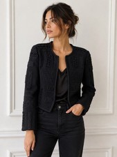VINTAGE ALBERTO MAKALI CROPPED EMBROIDERED BLAZER JACKET