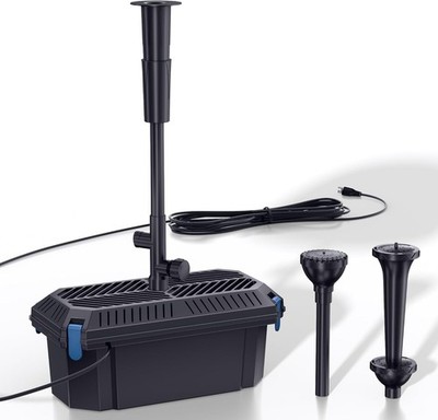 Biling 40 W Teichfilterpumpe mit Filter, All-in-One 660 GPH Teichpumpe Filter