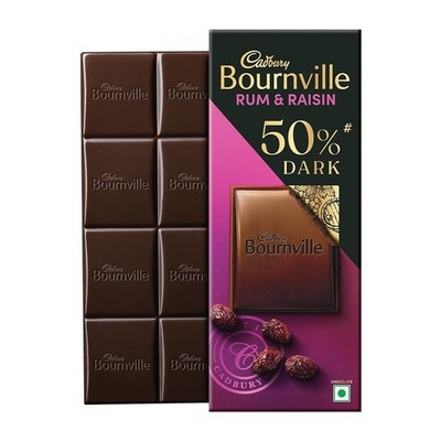 Cadbury Bournville Rum & Raisin 50% Dark Chocolate Bar 78g
